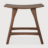 Osso stool - varnished teak - brown White Cliff Studio Stool