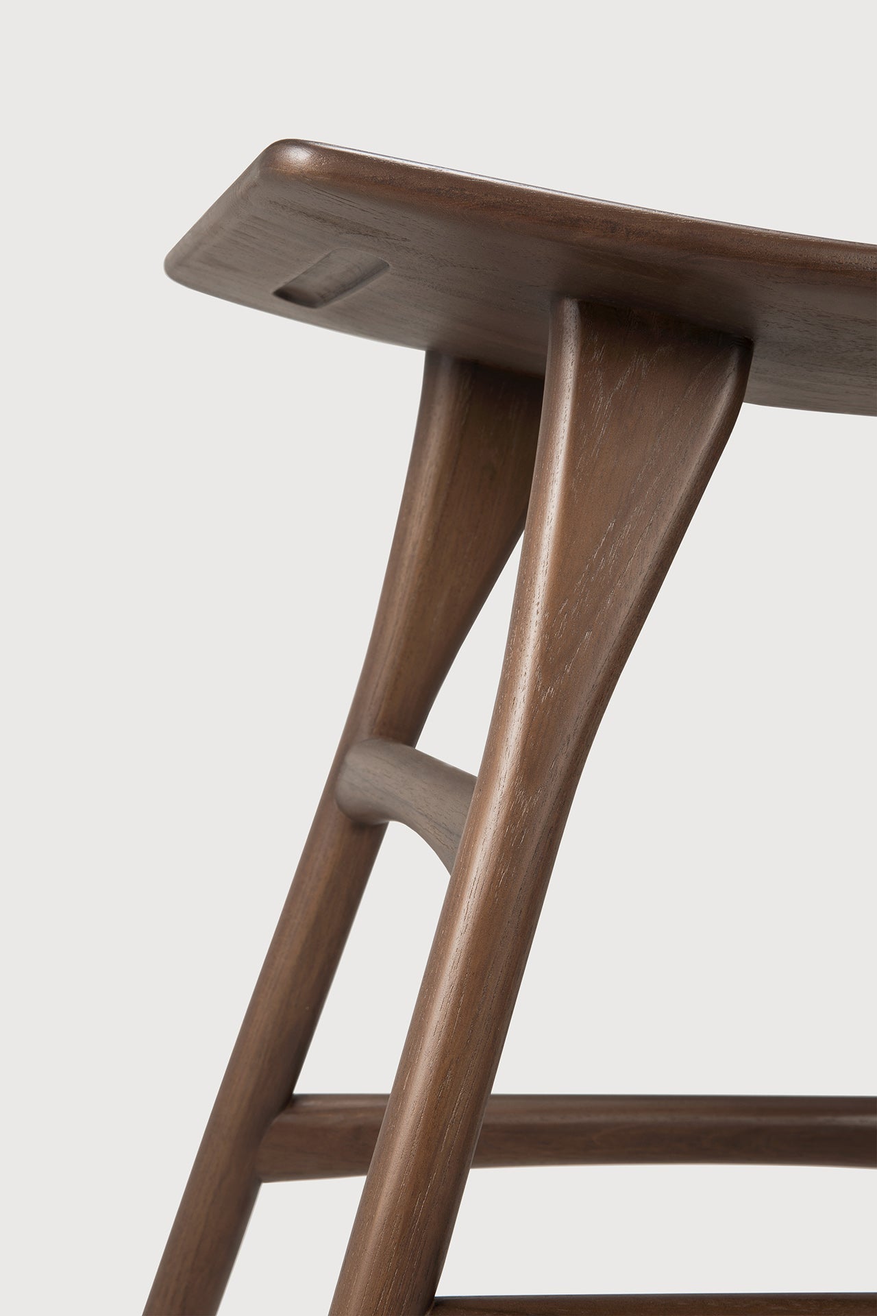 Osso stool - varnished teak - brown White Cliff Studio Stool