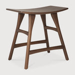 Osso stool - varnished teak - brown White Cliff Studio Stool