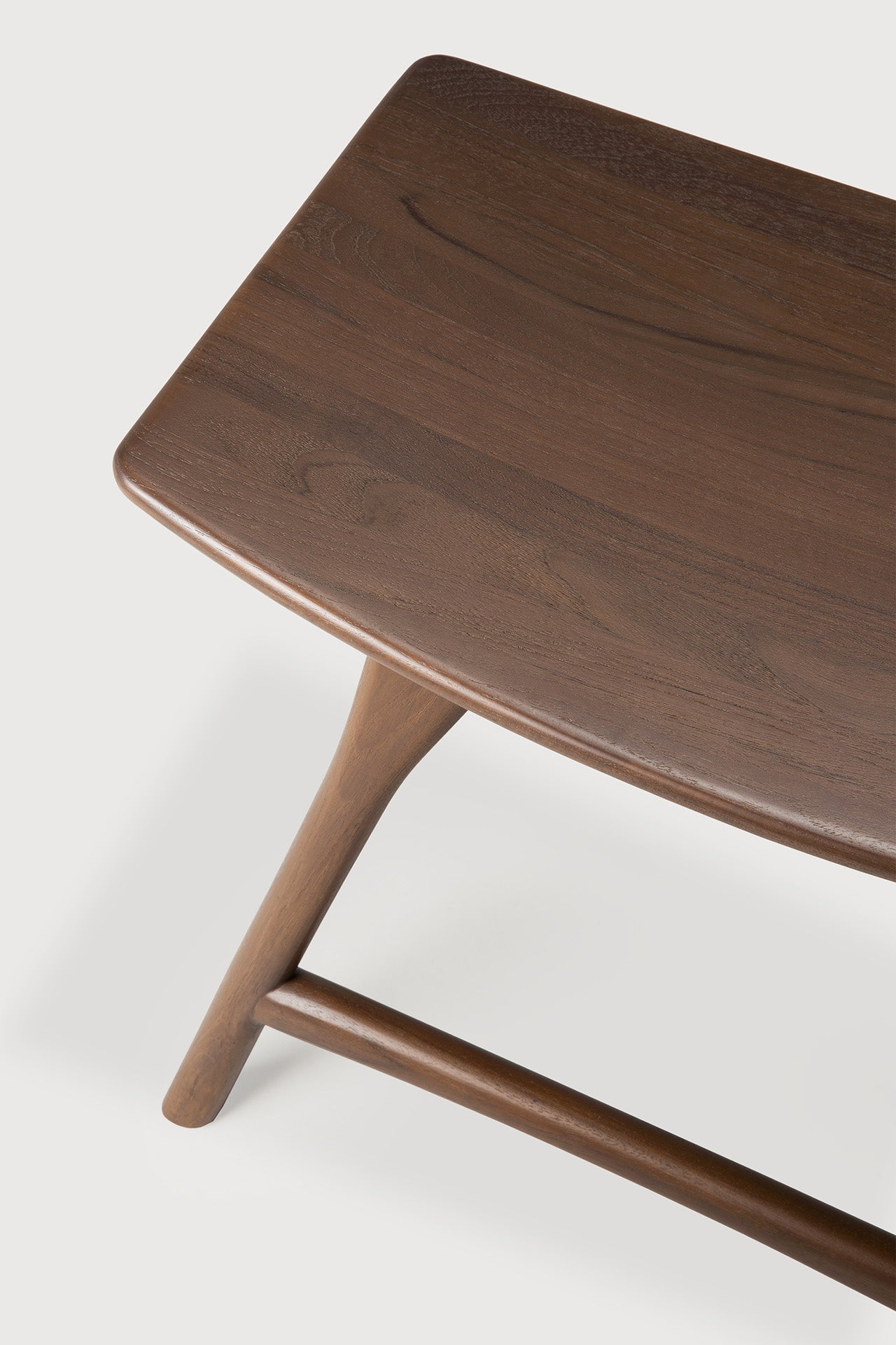 Osso stool - varnished teak - brown White Cliff Studio Stool