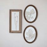 Oval Framed Plaster Leaf Wall Decor, Set of 2 White Cliff Studio Wall Decor & Art