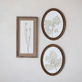 Oval Framed Plaster Leaf Wall Decor, Set of 2 White Cliff Studio Wall Decor & Art