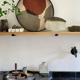 Overlapping Dots tray - glass - round - L White Cliff Studio Trays