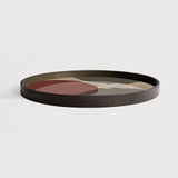 Overlapping Dots tray - glass - round - L White Cliff Studio Trays