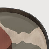 Overlapping Dots tray - glass - round - L White Cliff Studio Trays