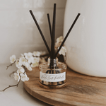 Palo Santo Patchouli Tinted Glass Jar Reed Diffuser White Cliff Studio Reed Diffusers