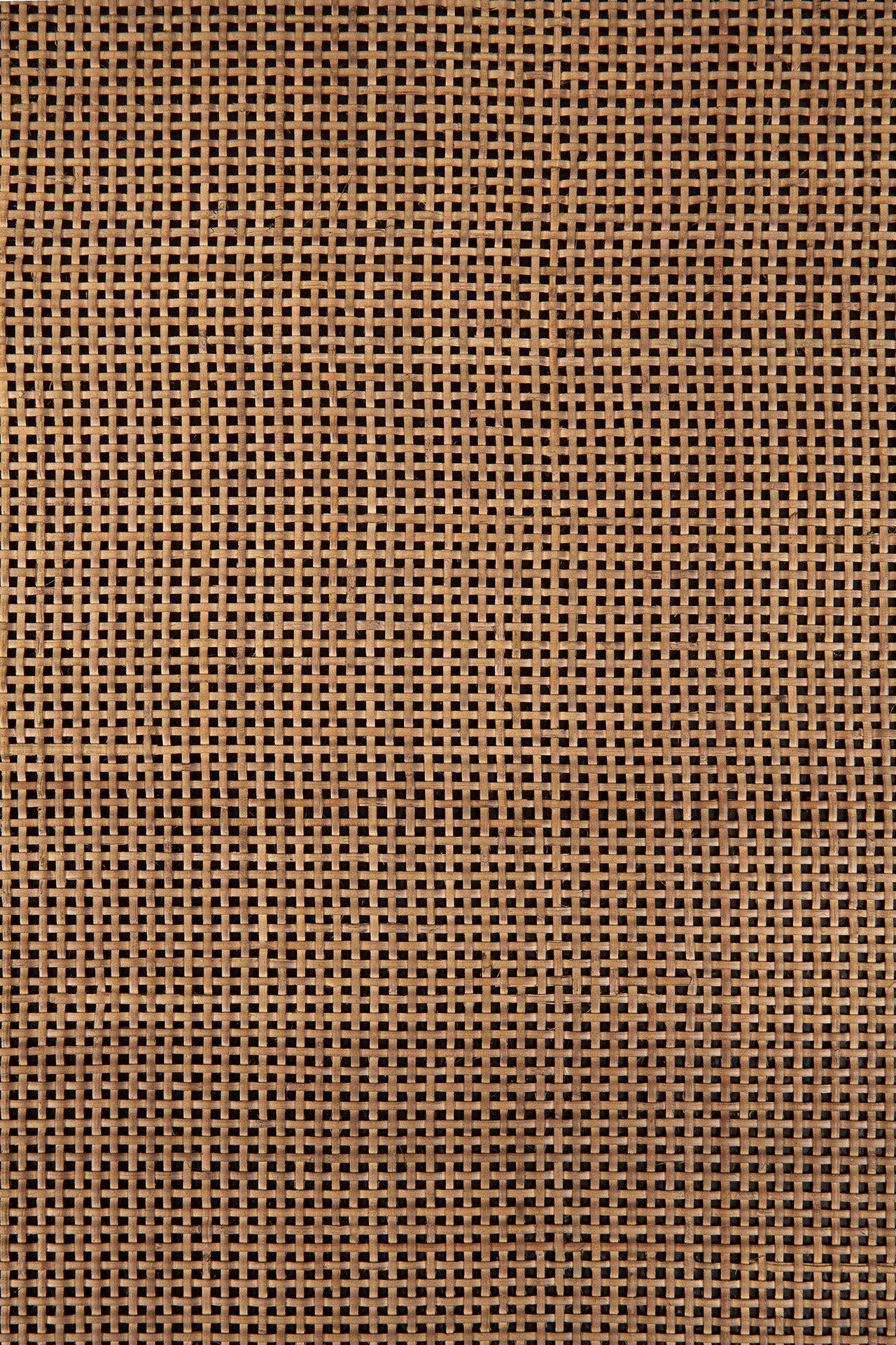 Panel lounge chair - varnished teak - dark brown - rattan Roasted - Grey linen White Cliff Studio Lounge Chair