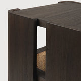 Panel side table - varnished teak - dark brown - rattan Roasted - square White Cliff Studio Side Table