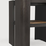 Panel side table - varnished teak - dark brown - rattan Roasted - square White Cliff Studio Side Table