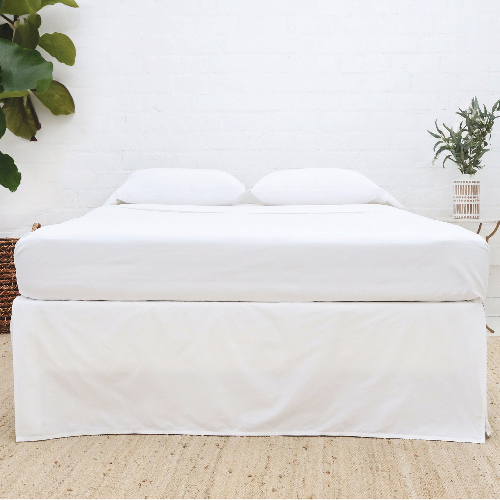 Paneled Cotton Sateen Bedskirt White Cliff Studio Bedskirt