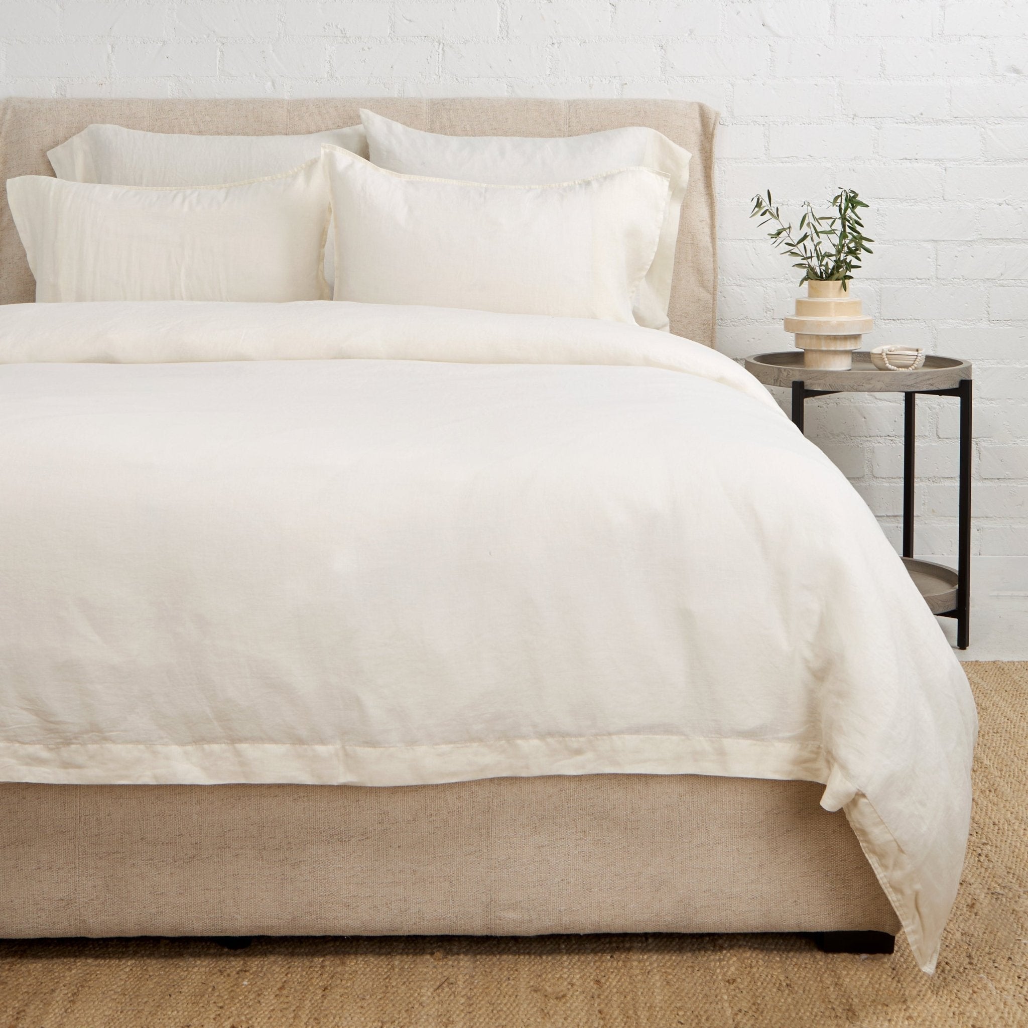 Parker Linen Duvet Set White Cliff Studio Duvet Sets
