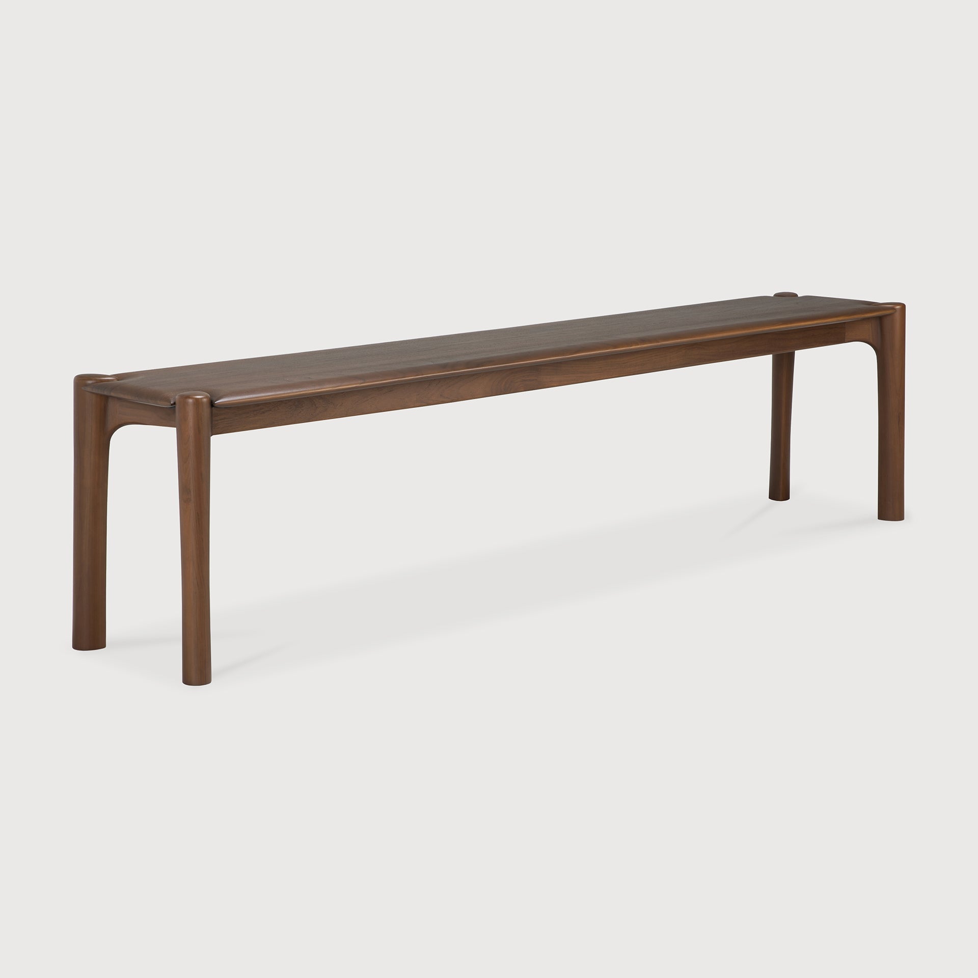 PI bench - varnished teak - brown White Cliff Studio Bench / Dining Bench