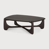PI coffee table - varnished mahogany - dark brown - pebble shape White Cliff Studio COFFEE TABLE