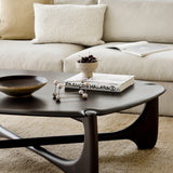 PI coffee table - varnished mahogany - dark brown - pebble shape White Cliff Studio COFFEE TABLE
