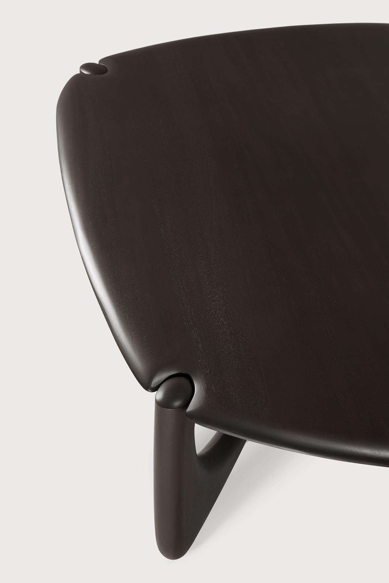 PI coffee table - varnished mahogany - dark brown - pebble shape White Cliff Studio COFFEE TABLE