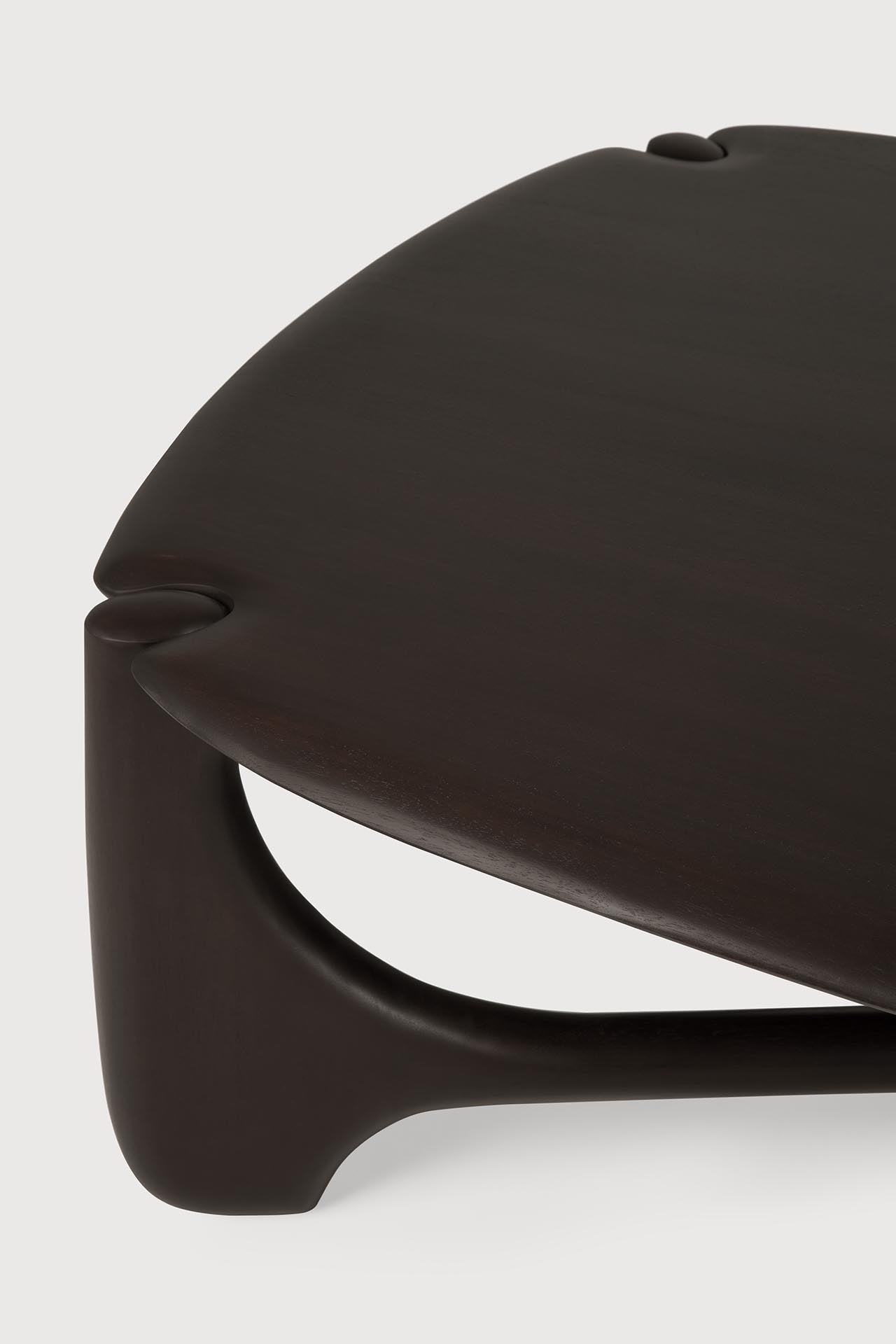 PI coffee table - varnished mahogany - dark brown - pebble shape White Cliff Studio COFFEE TABLE