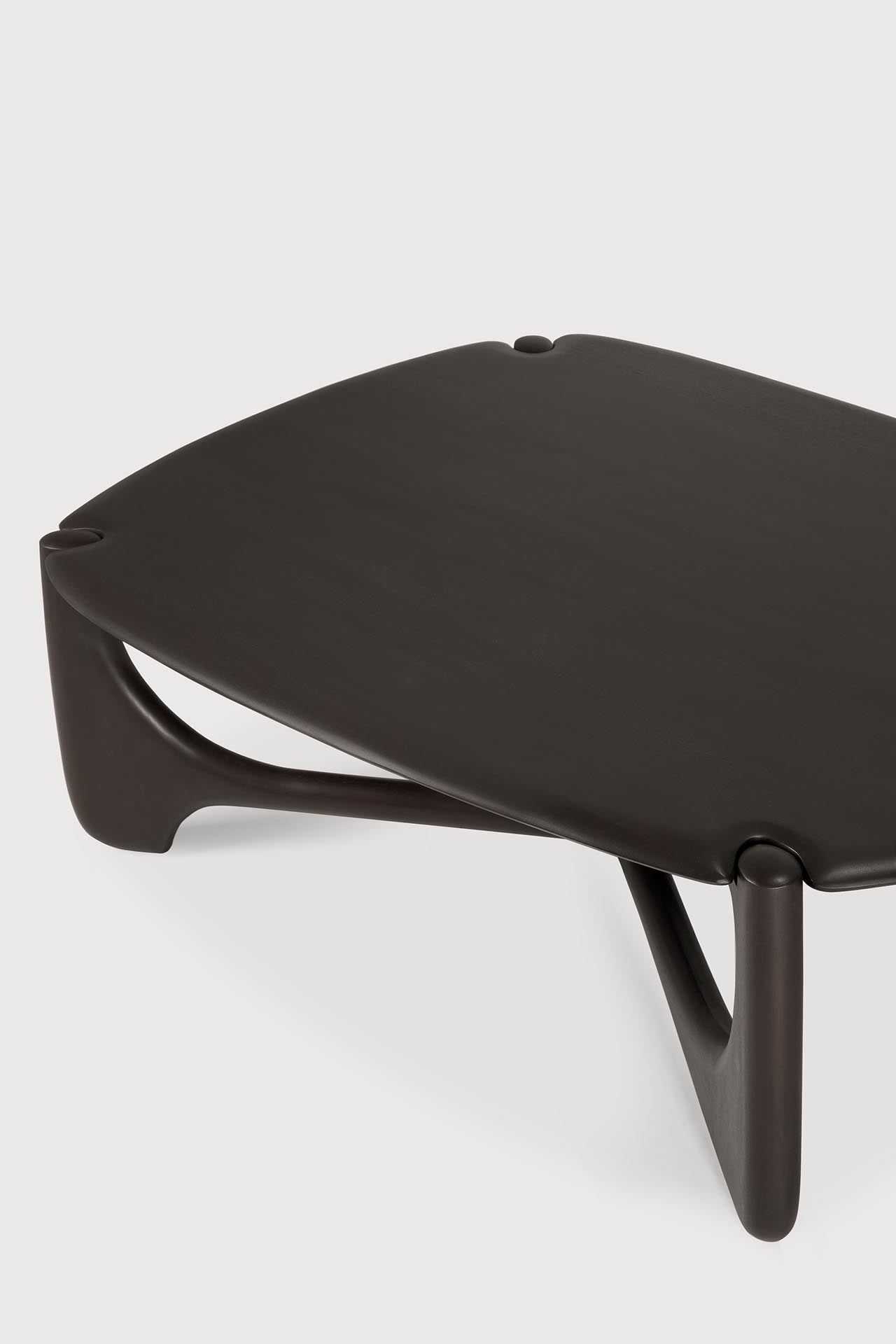 PI coffee table - varnished mahogany - dark brown - pebble shape White Cliff Studio COFFEE TABLE
