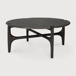 PI coffee table - varnished mahogany - dark brown - round White Cliff Studio COFFEE TABLE