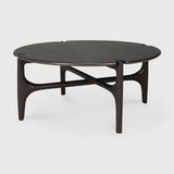 PI coffee table - varnished mahogany - dark brown - round White Cliff Studio COFFEE TABLE