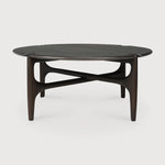 PI coffee table - varnished mahogany - dark brown - round White Cliff Studio COFFEE TABLE