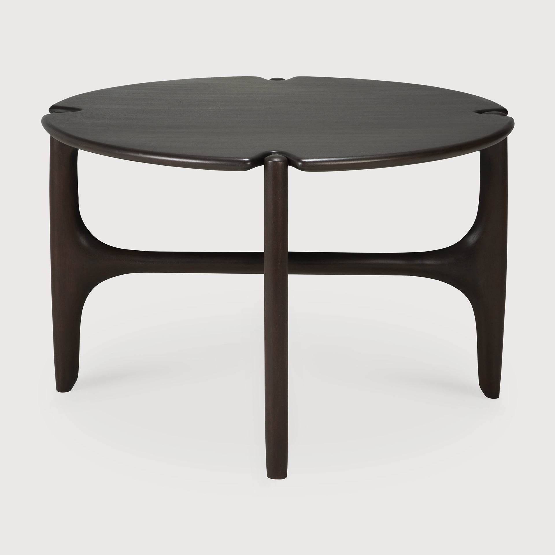 PI coffee table - varnished mahogany - dark brown - round White Cliff Studio COFFEE TABLE