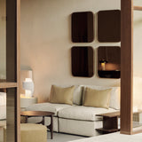 PI coffee table - varnished mahogany - dark brown - round White Cliff Studio COFFEE TABLE