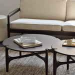 PI coffee table - varnished mahogany - dark brown - round White Cliff Studio COFFEE TABLE