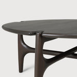 PI coffee table - varnished mahogany - dark brown - round White Cliff Studio COFFEE TABLE