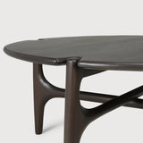 PI coffee table - varnished mahogany - dark brown - round White Cliff Studio COFFEE TABLE