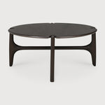 PI coffee table - varnished mahogany - dark brown - round White Cliff Studio COFFEE TABLE