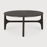 PI coffee table - varnished mahogany - dark brown - round White Cliff Studio COFFEE TABLE