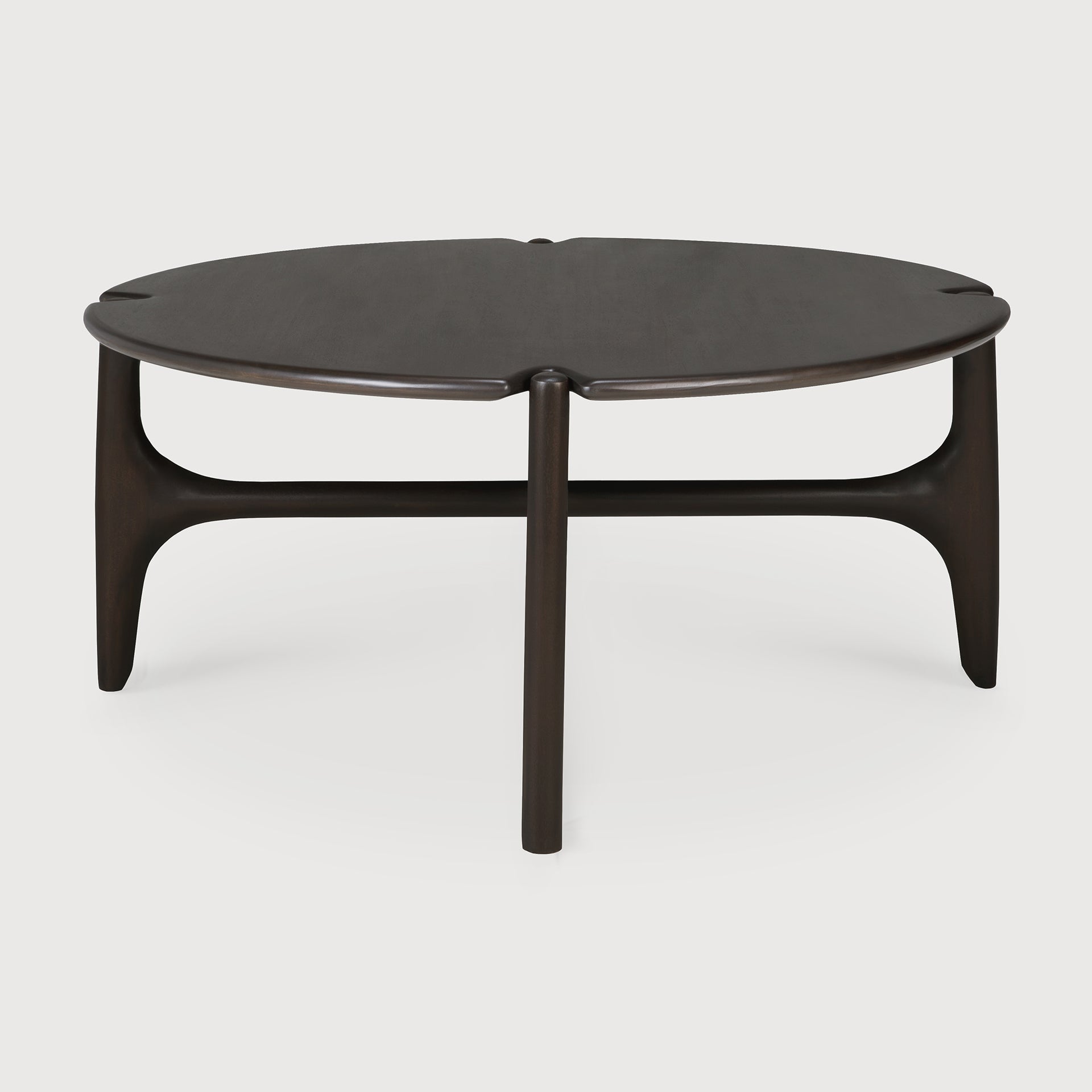 PI coffee table - varnished mahogany - dark brown - round White Cliff Studio COFFEE TABLE