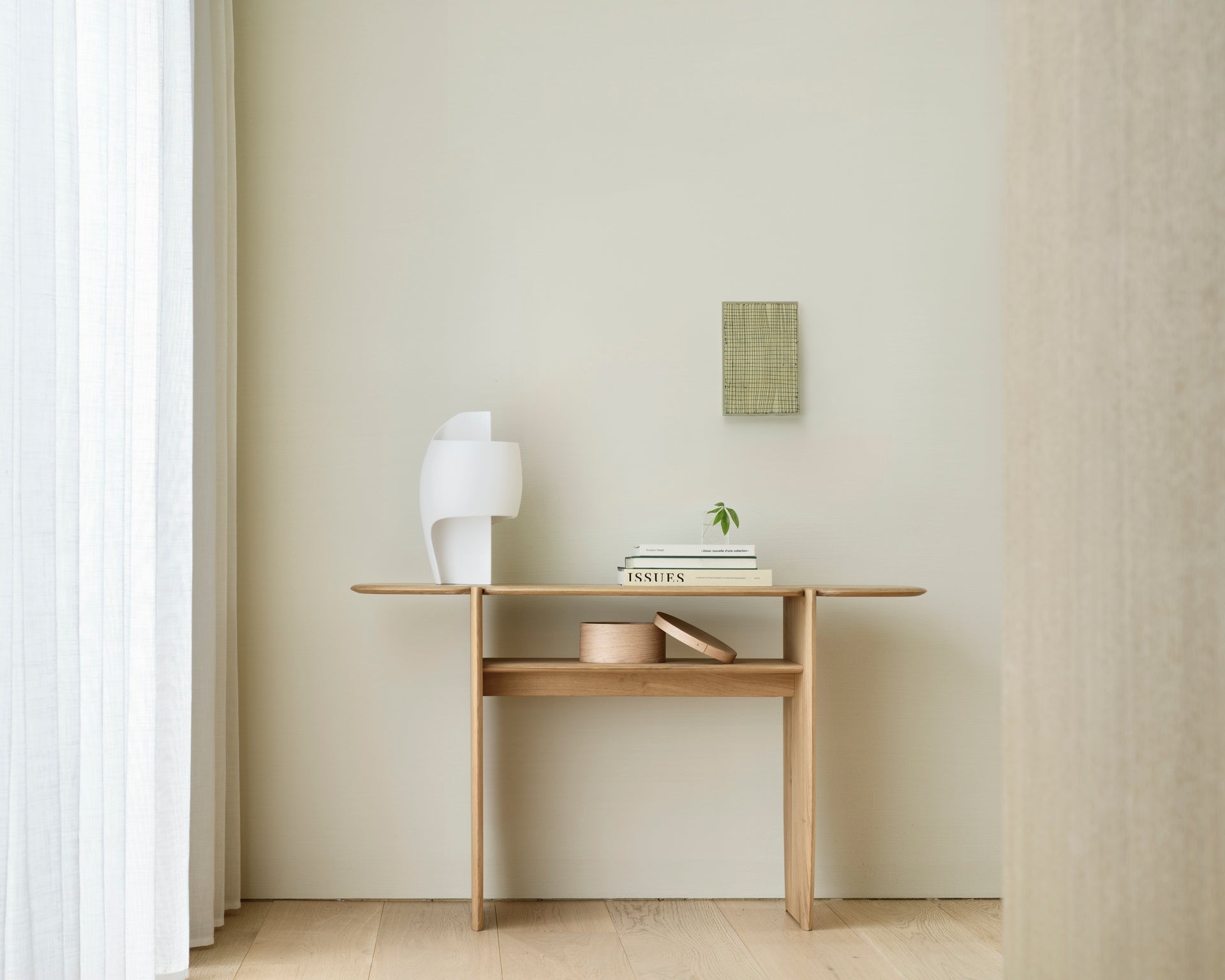 PI console - oak - 2 legs White Cliff Studio Console Table