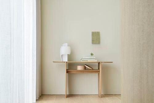 PI console - varnished mahogany - dark brown - 2 legs White Cliff Studio Console Table