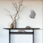 PI console - varnished mahogany - dark brown - 2 legs White Cliff Studio Console Table