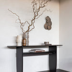 PI console - varnished mahogany - dark brown - 2 legs White Cliff Studio Console Table