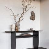 PI console - varnished mahogany - dark brown - 2 legs White Cliff Studio Console Table