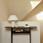 PI console - varnished mahogany - dark brown - 2 legs White Cliff Studio Console Table