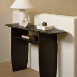 PI console - varnished mahogany - dark brown - 2 legs White Cliff Studio Console Table