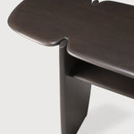 PI console - varnished mahogany - dark brown - 2 legs White Cliff Studio Console Table