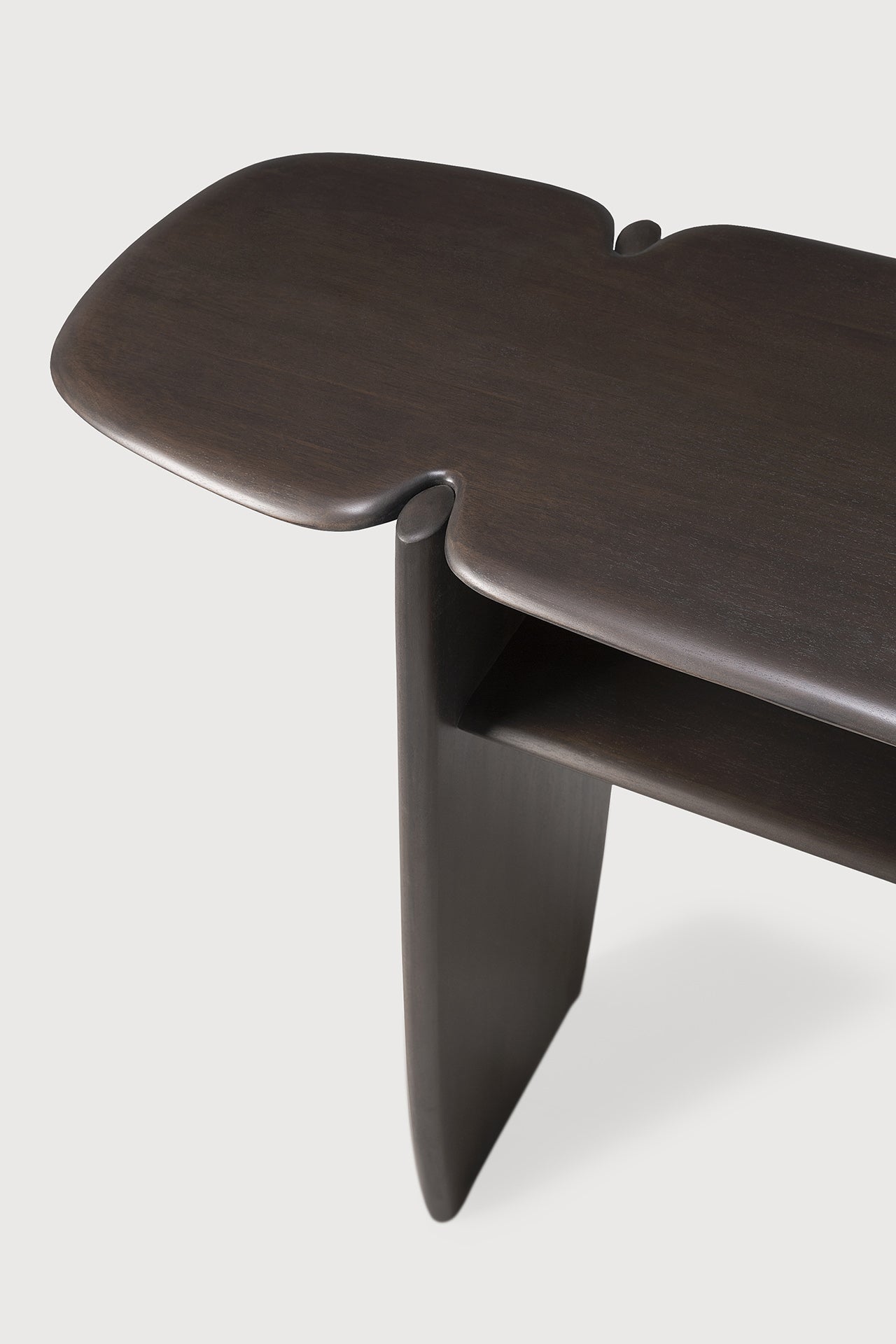 PI console - varnished mahogany - dark brown - 2 legs White Cliff Studio Console Table