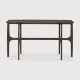 PI console - varnished teak - dark brown - 6 legs White Cliff Studio Console Table