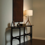 PI console - varnished teak - dark brown - 6 legs White Cliff Studio Console Table