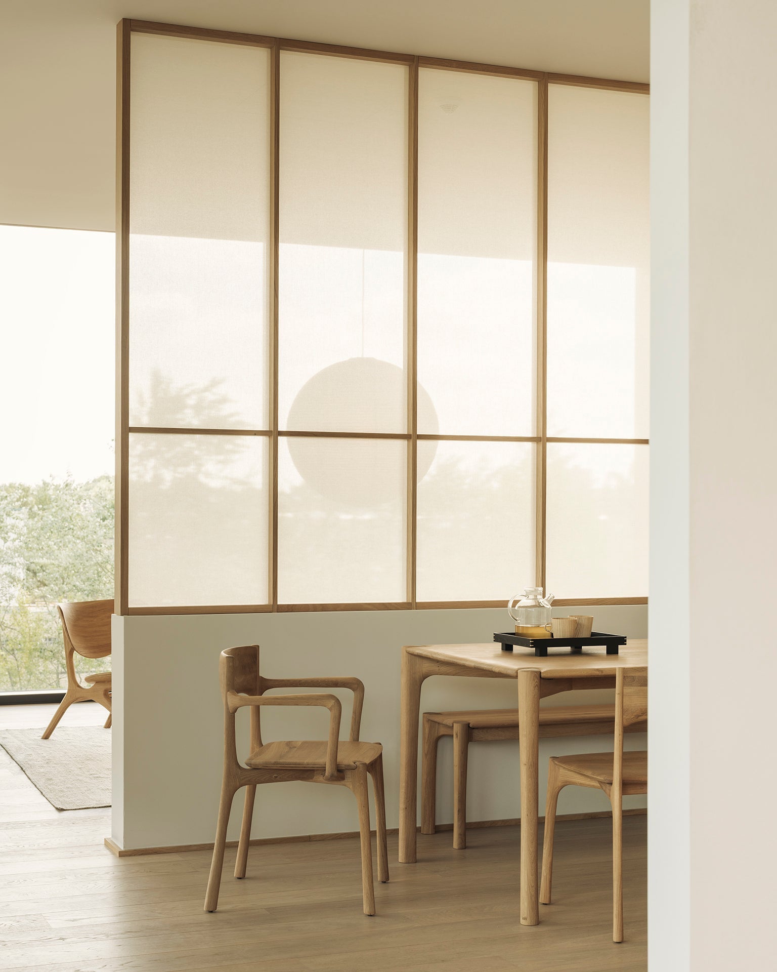 PI dining chair - oak - with arms White Cliff Studio Dining Chair