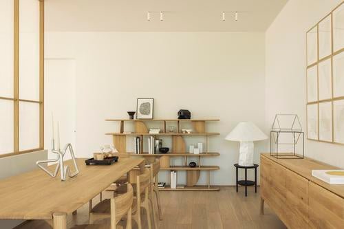 PI dining chair - varnished teak - dark brown - with arms White Cliff Studio Dining Chair