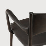 PI dining chair - varnished teak - dark brown - with arms White Cliff Studio Dining Chair