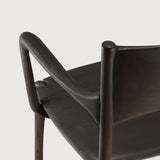 PI dining chair - varnished teak - dark brown - with arms White Cliff Studio Dining Chair
