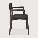 PI dining chair - varnished teak - dark brown - with arms White Cliff Studio Dining Chair