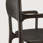 PI dining chair - varnished teak - dark brown - with arms White Cliff Studio Dining Chair