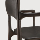 PI dining chair - varnished teak - dark brown - with arms White Cliff Studio Dining Chair